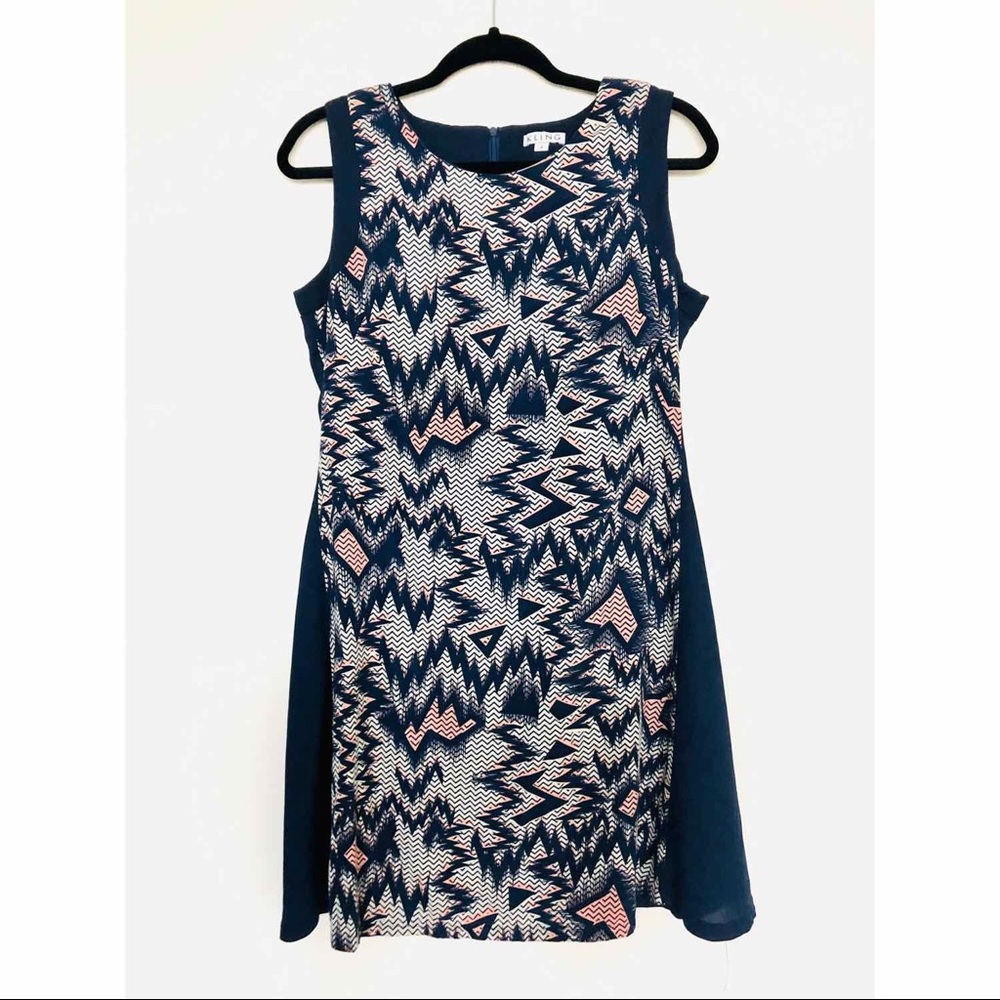 Kling geometric print dress